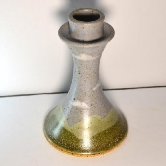 Vintage GK Pottery Clouded Sky Candle Holders Set Of 2 Bar Harbor Maine - Picture 3 of 5